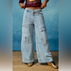 BDG urban outfitters Light Blue Wide-Leg Utility Jeans